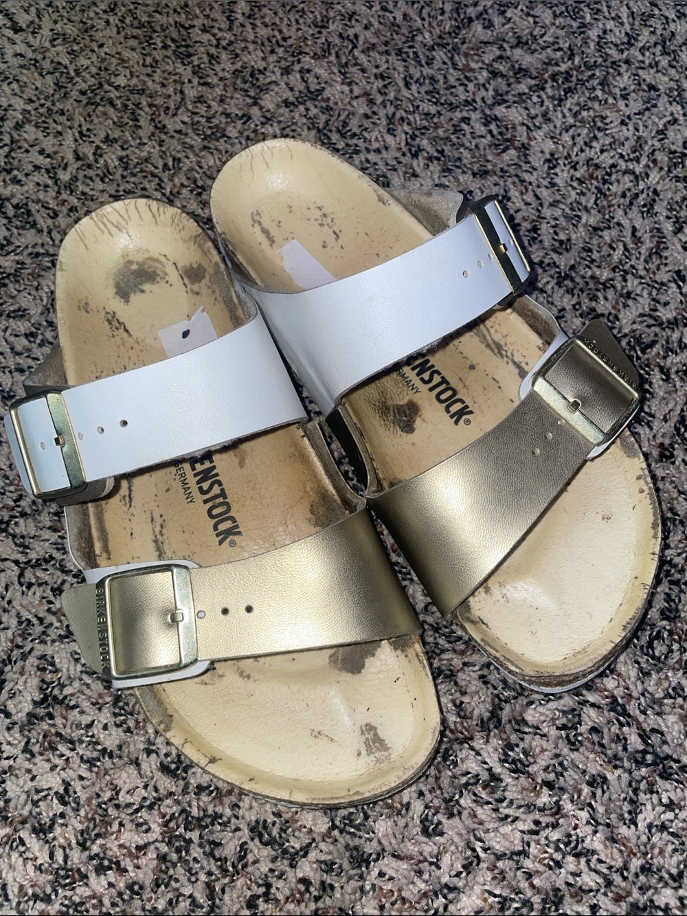 Birkenstock Arizona Split Two Tone Sandals Size 41 USED
